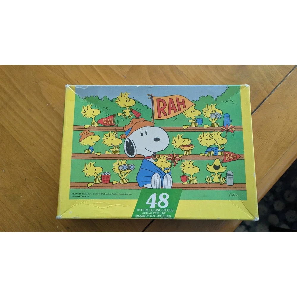 Vintage Peanuts Springbok Puzzles Snoopy Charlie Brown Baseball Go Team Set of 2